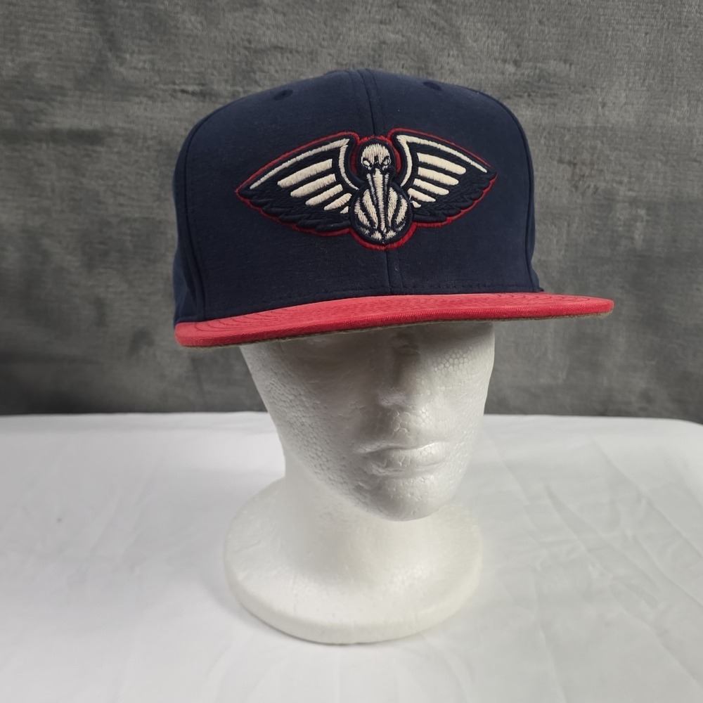 New Orleans Pelicans Mitchell & Ness Snapback Hat Blue Red NBA Cap